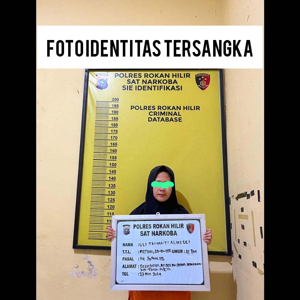 Ut alias Uli di Ciduk Tim Opsnal Sat Res Res Narkoba Polres Rohil, Dirumahnya Sering Dijadikan Tempat Transaksi Sabu