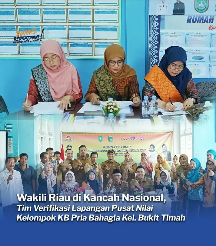 Kelompok KB pria kelurahan bukit timah kota Dumai mendapat prestasi juara I mewakili RIAU