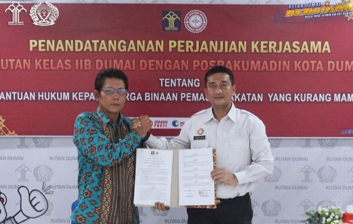 Rutan Dumai Jalin Kerjasama Dengan Posbakumadin Kota Dumai Dalam Pelayanan Bantuan Hukum
