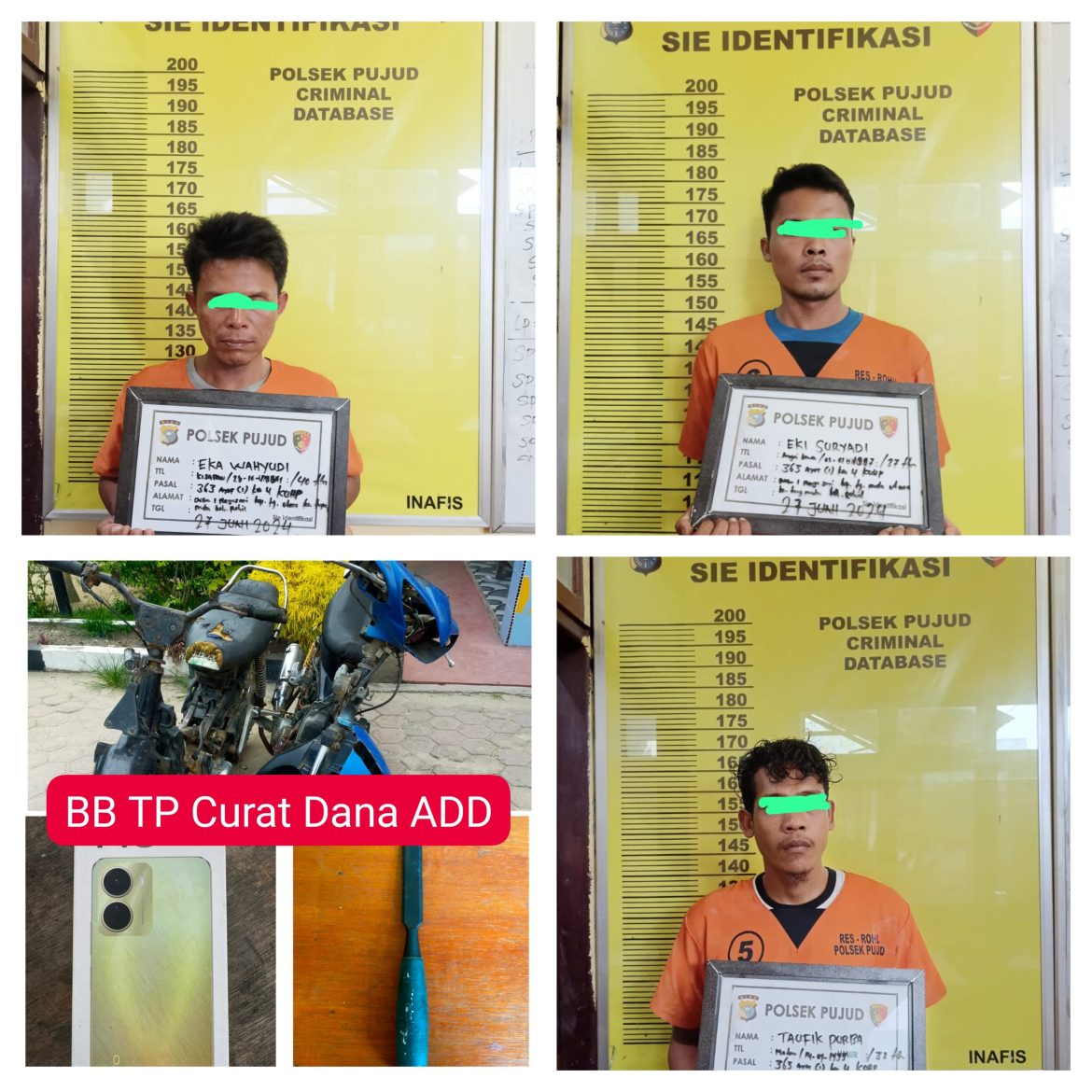 Curi Uang Ratusan Juta Lebih Diringkus Tim Opsnal Unit Reskrim Polsek Pujud Polres Rohil