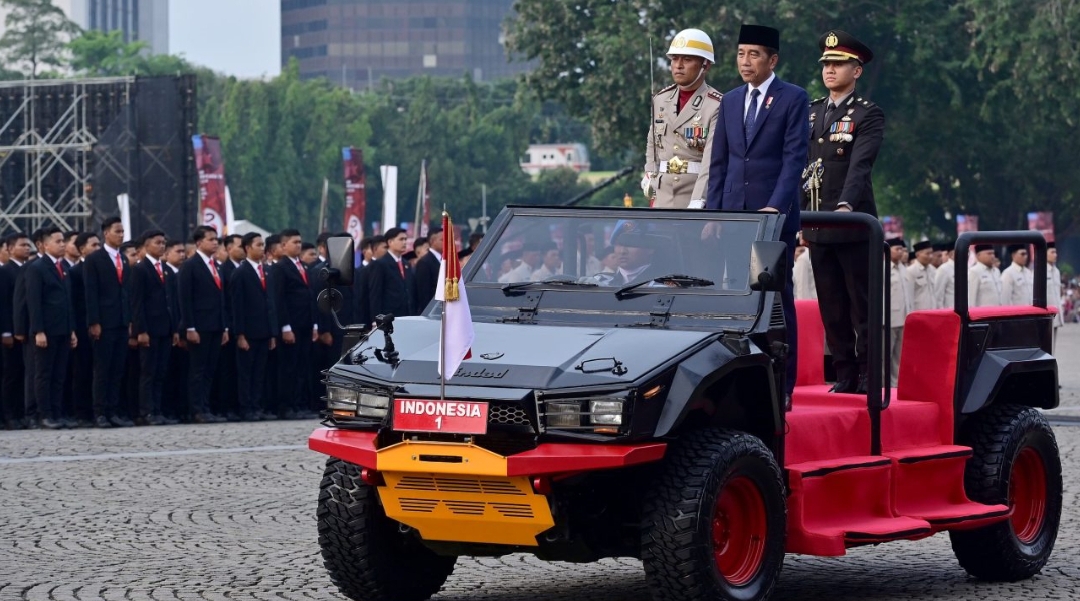 Presiden Jokowi Pimpin Upacara Peringatan Ke – 78 Hari Bayangkara Tahun 2024 di Monas