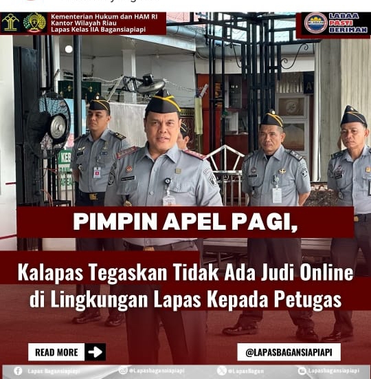 Lapas kelas II Bagansiapiapi, kepala lapas Sidak pegawai lapas terkait Judi Online.