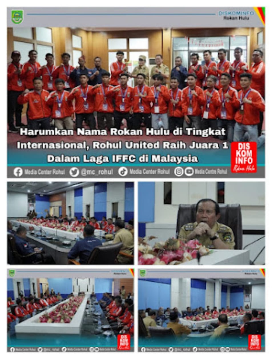 Harumkan Nama Rokan Hulu Di Tingkat Internasional, Rohul United Raih Juara 1 Laga (IFFC) U – 18 di Malaysia