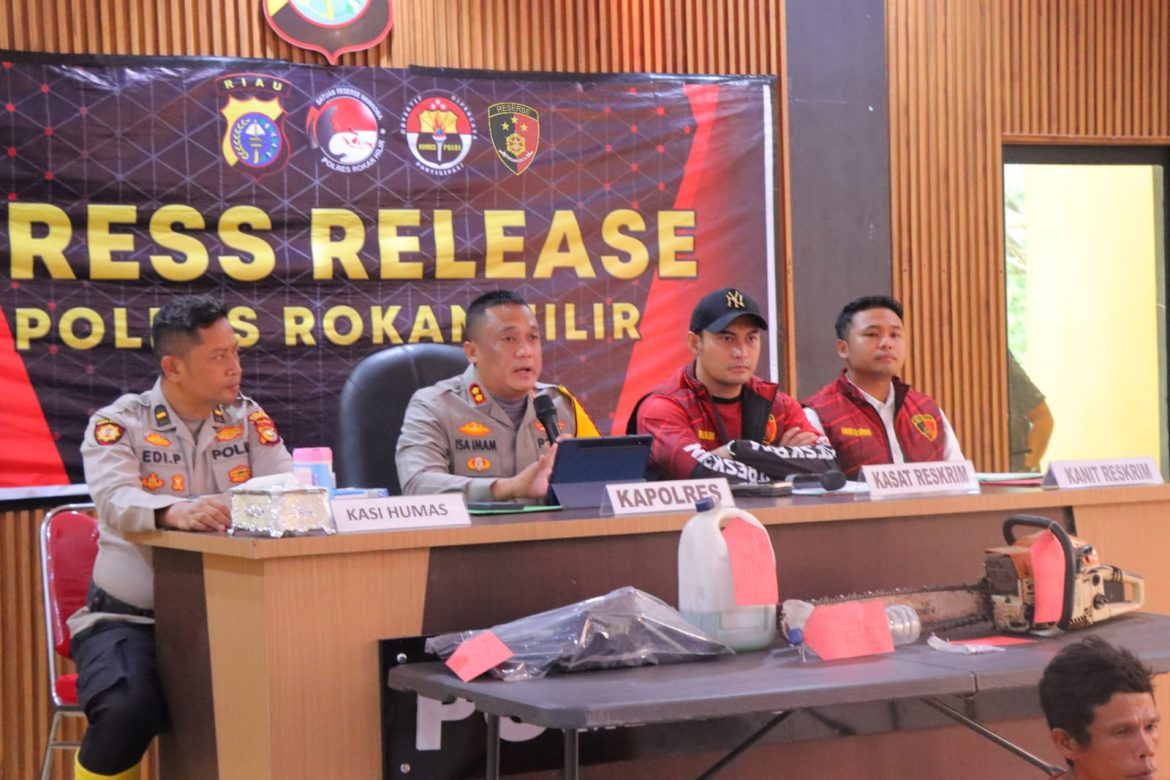 Kapolres Rohil Gelar Press Release Pengungkapan Kasus Karhutla di Kubu