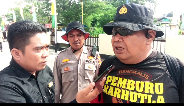 Kapolsek Bangko I. M.T Sinurat, SH., MH., Pimpin Patroli Karhutla