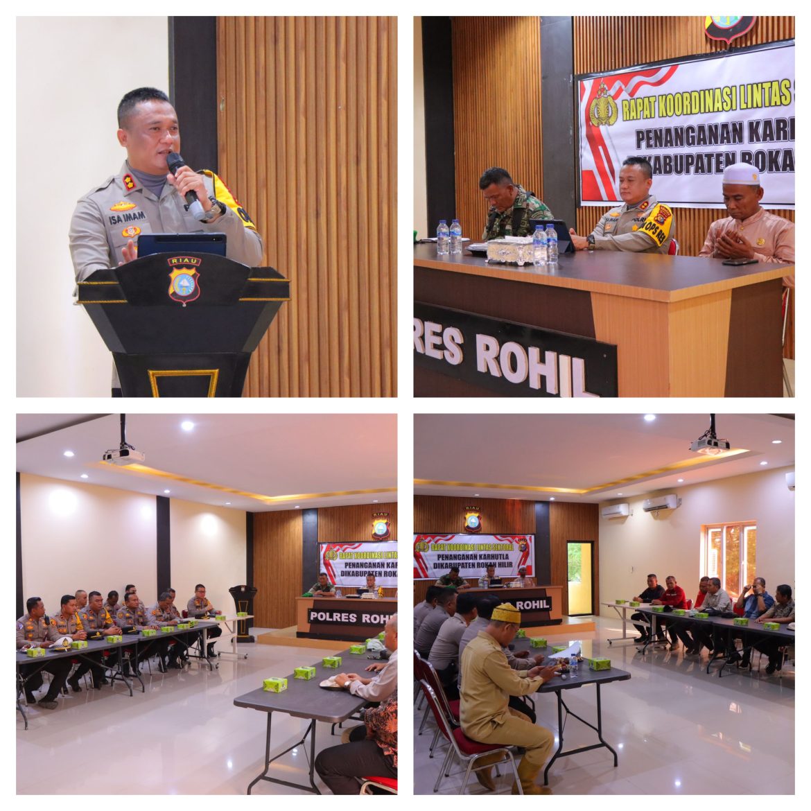 Kapolres Rohil AKBP Isa Iman Syahroni SIK MH Menggelar Rapat Koordinasi Penanganan kebakaran Hutan dan Lahan (Karhutla) 