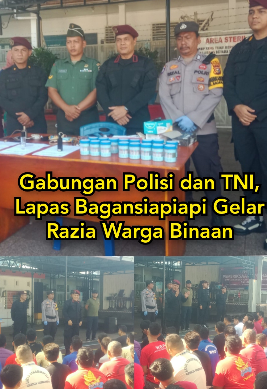 Gabungan Polisi dan TNI, Lapas Bagansiapiapi Gelar Razia Warga Binaan