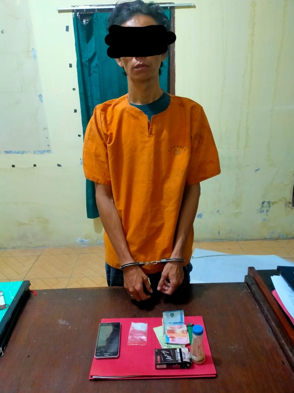 Grebek di Hotel, Tim Opsnal Unit Reskrim Polsek Bangko Meringkus Seorang Pengedar Narkotika Jenis Sabu