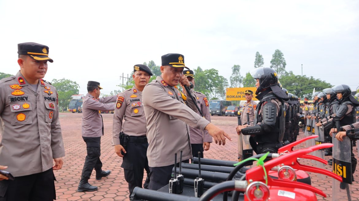 Apel Pengecekan Ranmor dan Pelatihan Dalmas Polres Rokan Hilir Tahun 2024, di Pimpin Langsung Oleh Kapolres Rohil