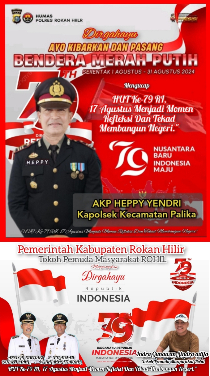Kapolsek AKP HEPPY YENDRI Menyampaikan Surat Edaran Wajib Mengibarkan Bendera Merah Putih. Hut 79 tahun.