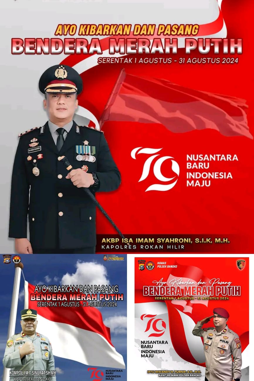 Kapolres Rohil Bersama Polsek Bangko Menghimbau Masyarakat Wajib Mematuhi Surat Edaran, Memperingati Hut RI ke – 79 tahun.