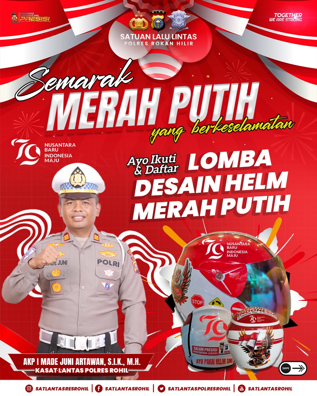 Lomba Desain Helm Merah Putih Satlantas Polres Rohil Sediakan Hadiah Menarik