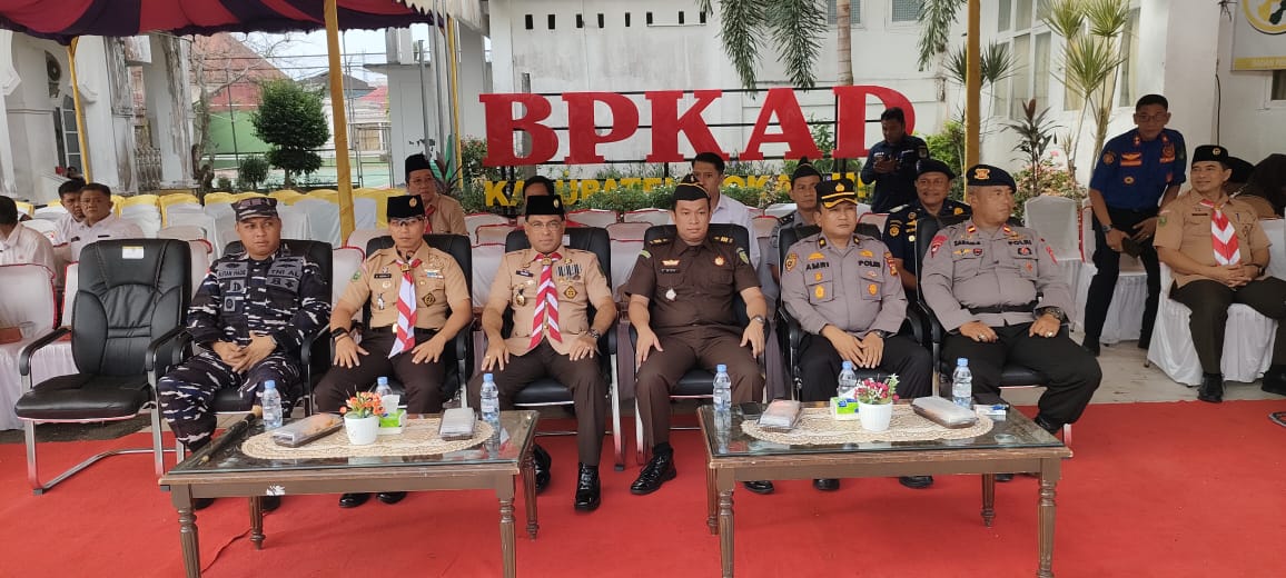 Kompol Amriadi SH. Hadiri Upacara Peringatan Hari Pramuka ke-63 Tingkat Kabupaten Rohil Tahun 2024