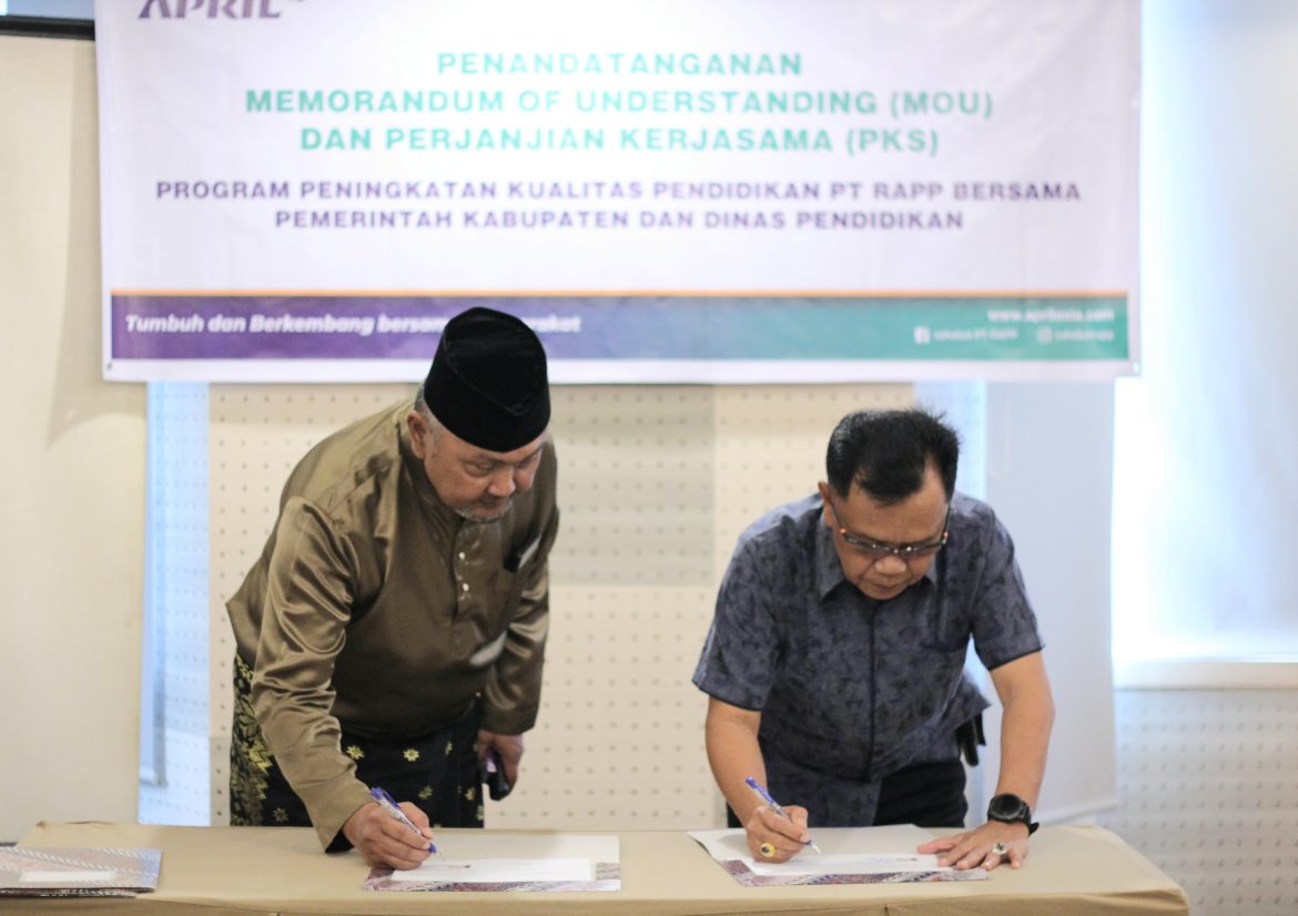 Plt Bupati Asmar Tandatangani MoU dan Perjanjian Kerja Sama dengan PT RAPP untuk Peningkatan Mutu Pendidikan di Kepulauan Meranti