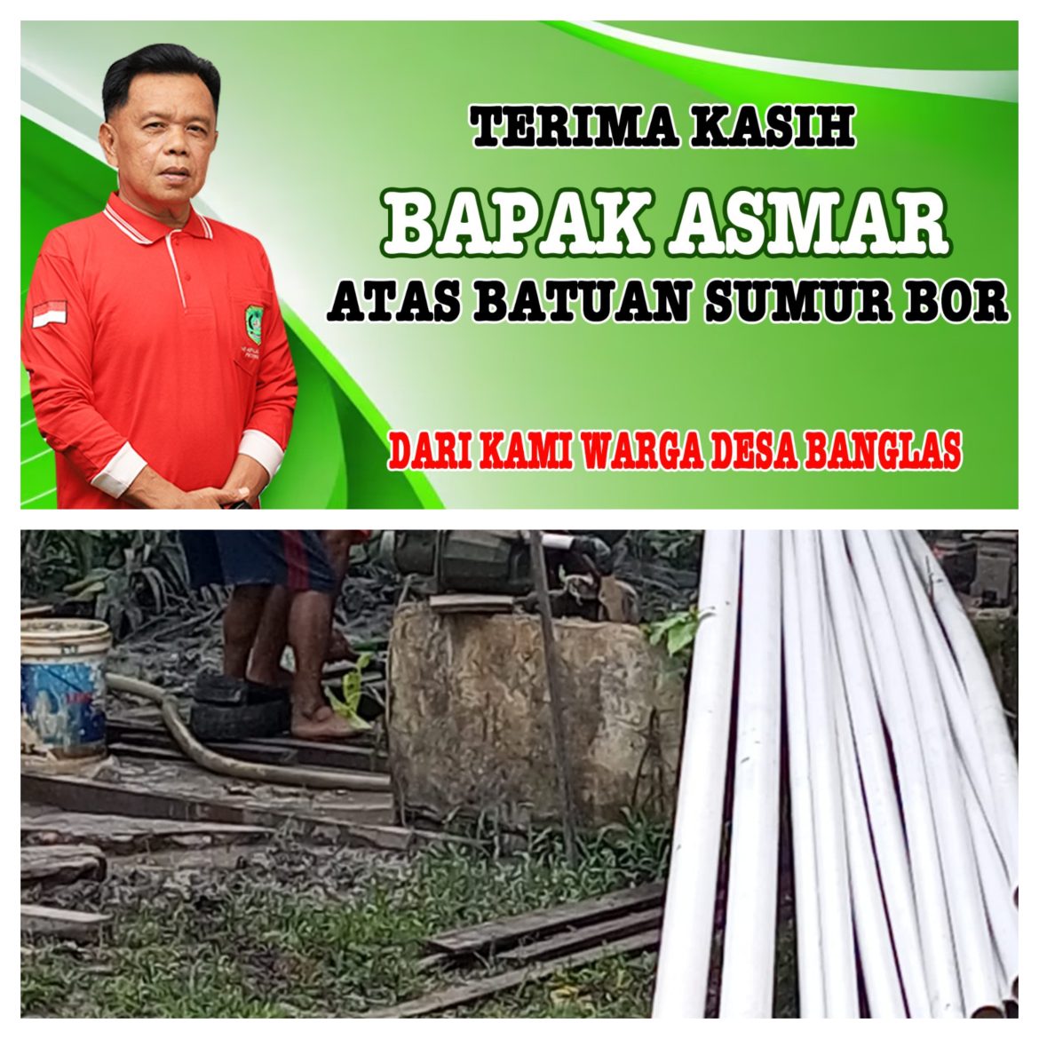*Berikan Bantuan Sumur Bor Ke Warga,H.Asmar Keluarkan Dana Pribadi*