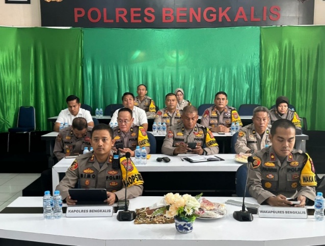 Kapolres Bengkalis Pimpin Rapat Internal Analisis dan Evaluasi Gangguan Kamtibmas