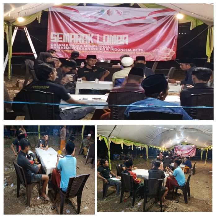 Meriahkan HUT RI-79, Warga Jungkarang Kecamatan Jrengik, Gelar Lomba Domino