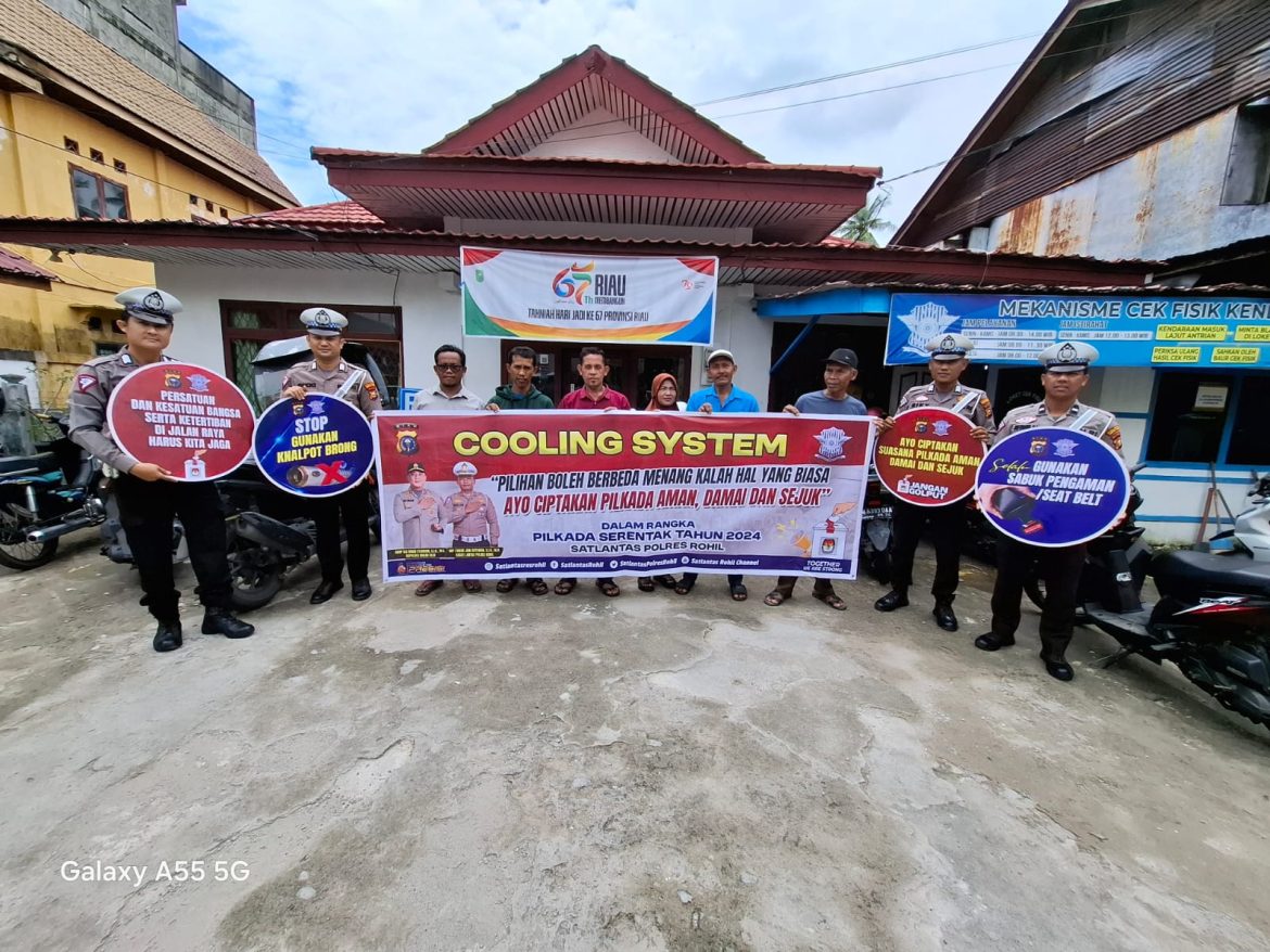 Satlantas Polres Rokan Hilir Gelar Cooling System untuk Sukseskan Pilkada 2024 di kab.rokan hilir