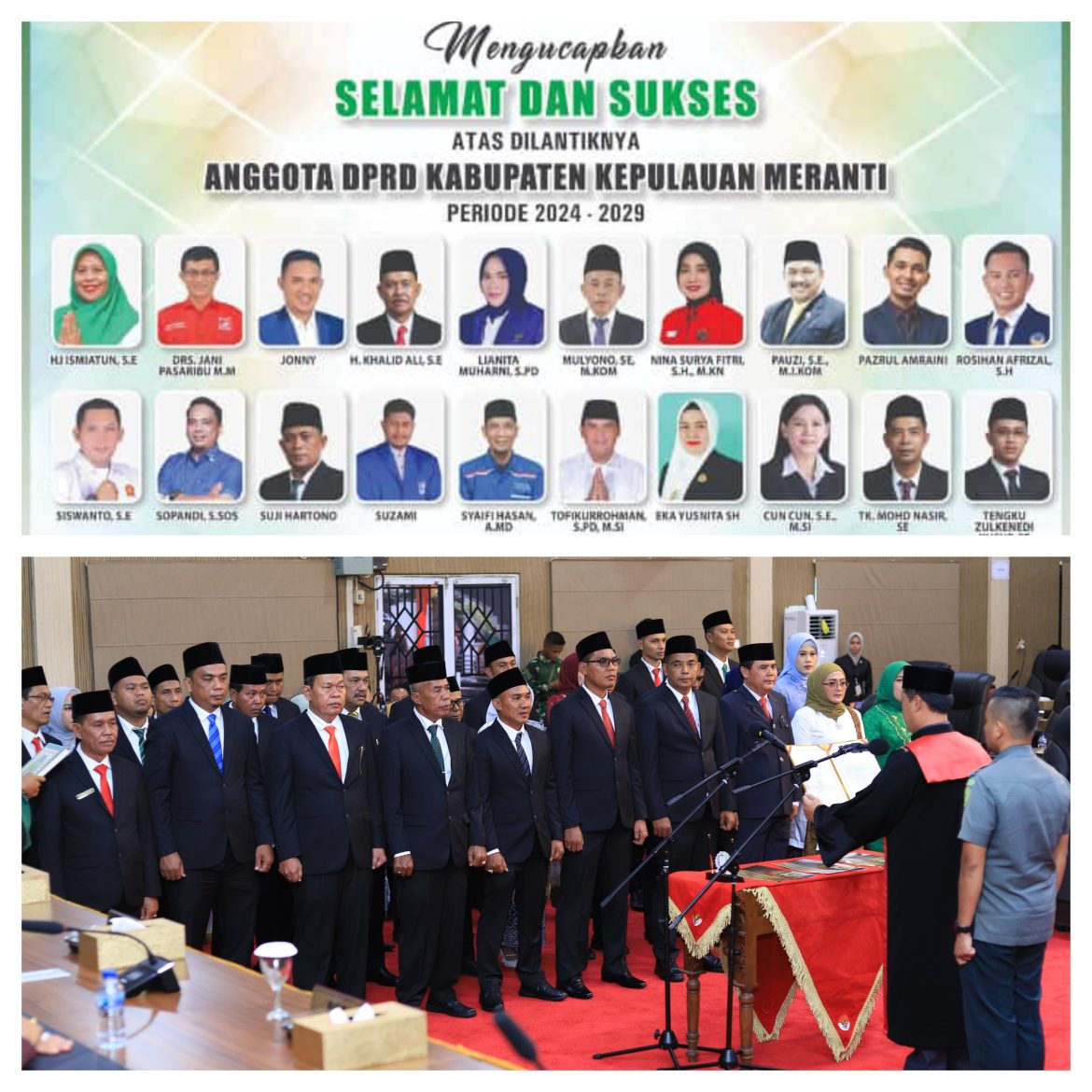 *30 Anggota DPRD Kepulauan Meranti Terpilih Periode 2024-2029 Resmi Dilantik*