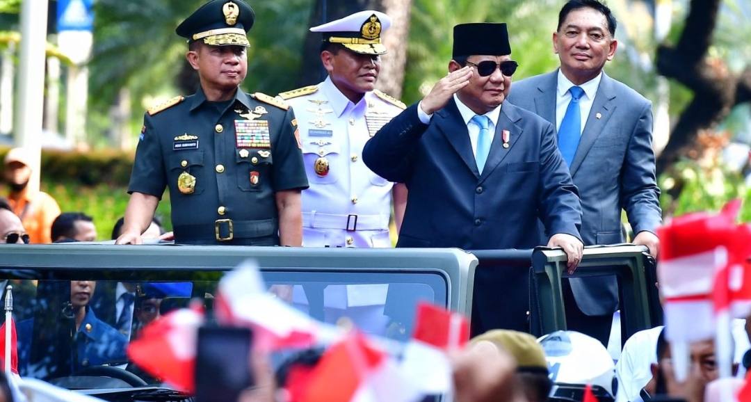 Presiden Prabowo Subianto Hadiri Upacara Penerimaan dan Penyerahan Memorandum Menteri Pertahanan RI