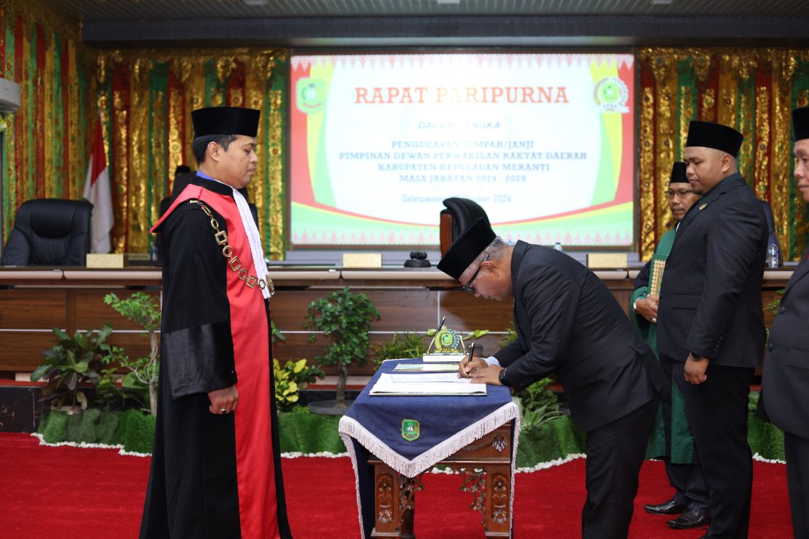 DPRD Kepulauan Meranti Gelar Rapat Paripurna Pengucapan Sumpah Pimpinan 2024-2029