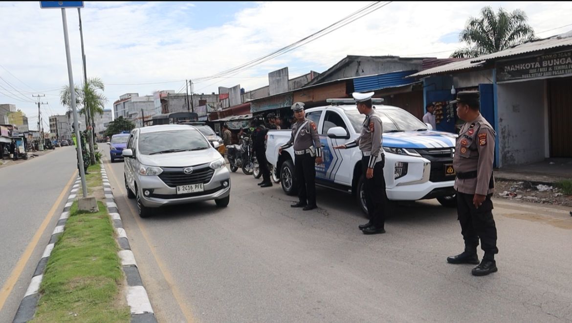 Kapolres Rohil Turunkan 60 Personel Gabungan Patroli Berskala Besar Pengamanan Pelantikan Presiden RI 