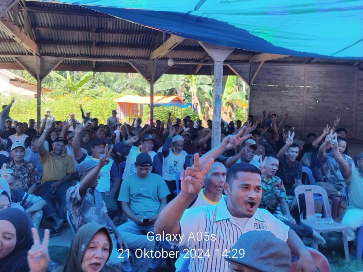 Tumpa Ruah Masyarakat Sei Daun Menghadiri Kampanye Dialogis Paslon Bijak H. Bistamam dan Jhony Charles