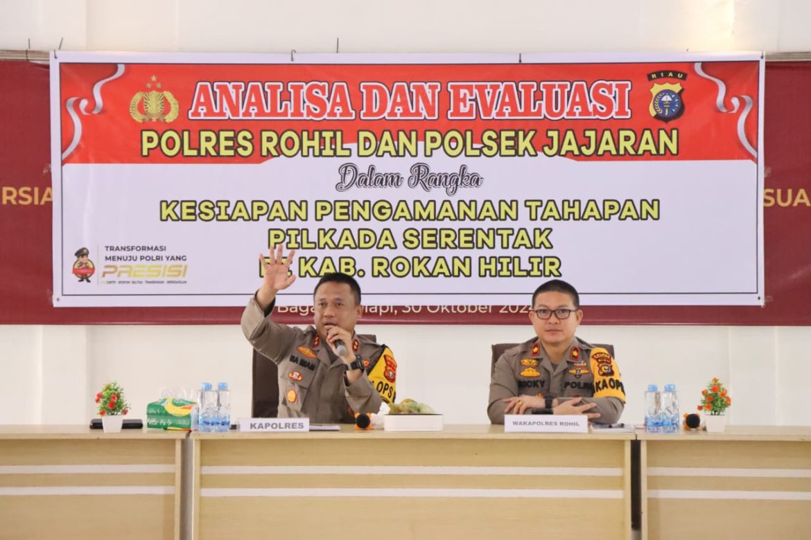 Rapat Koordinasi ( Rakor) di Kantor KPU Kabupaten Rohil Dihadiri Oleh Kapolres Rohil Membahas Tentang Pilkada