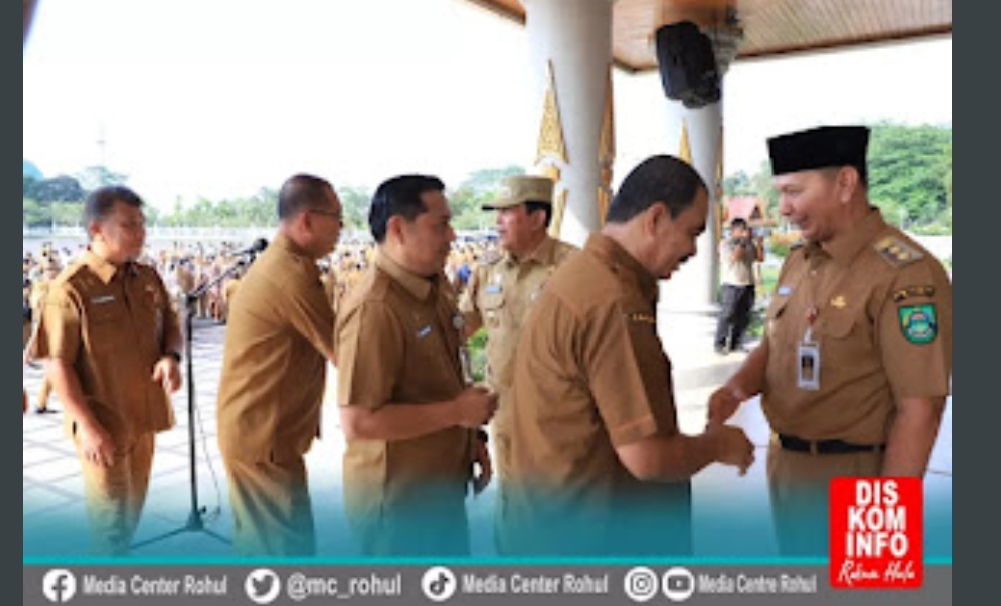 Bupati, Wakil Bupati, Sekda Rohul Apel Bersama Seluruh ASN Pertama Kerja Pasca Libur Hari Raya Idul Fitri 1445 H