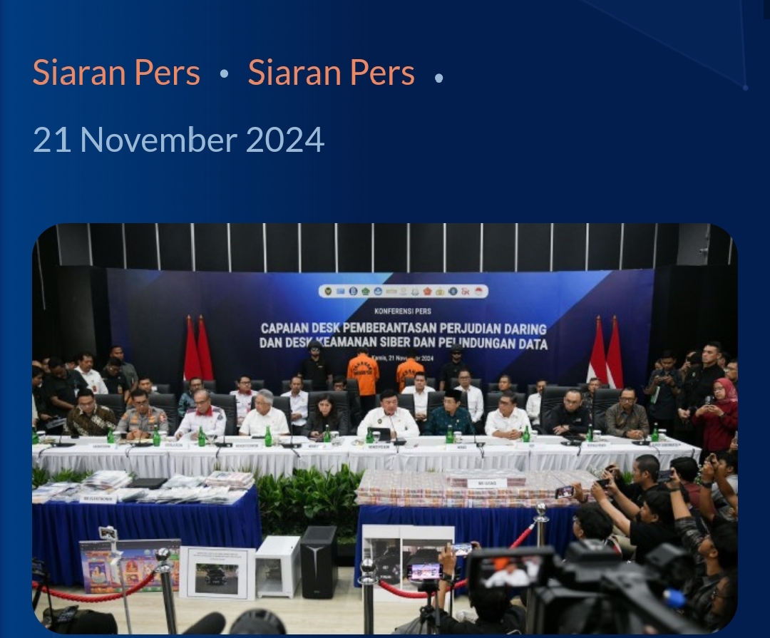 Berantas Judi Online, Menkopolkam: Pemerintah Tetapkan Tiga Prioritas