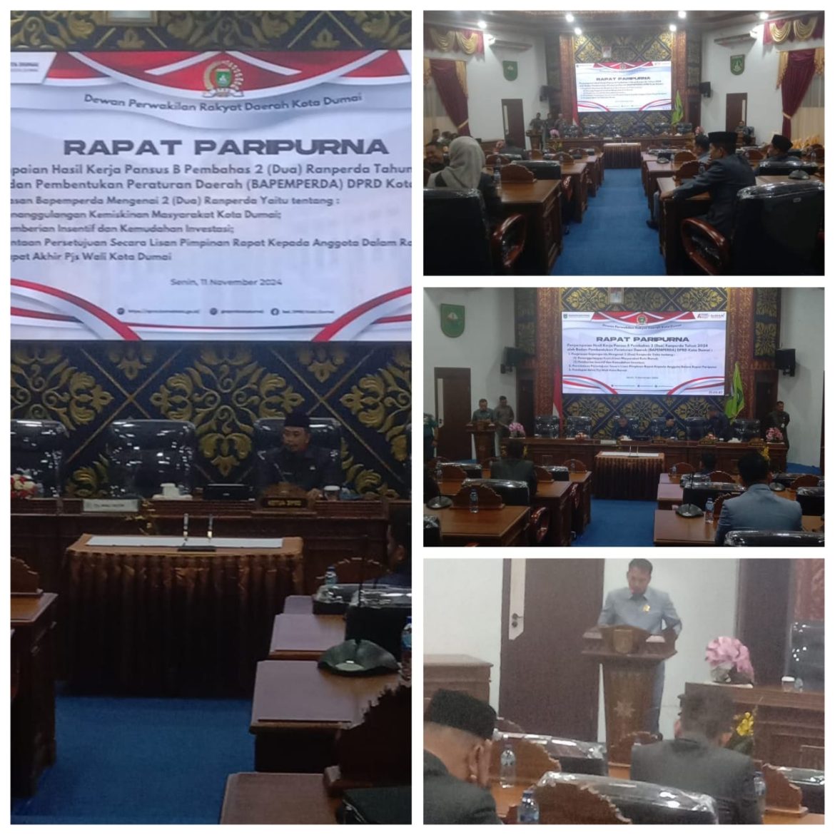 Pjs Walikota Menghadiri Rapat Paripurna Penyampaian Hasil Kerja Pansus B & Bahas 2 Ranperda Tahun 2024 