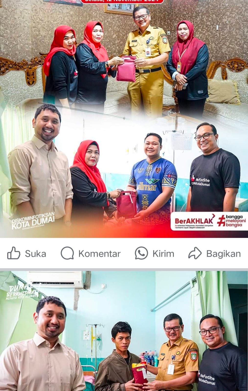 Peringatan Hari Ayah Nasional DPPPA kota Dumai Beri Apresiasi Kepada Para Ayah DI RSUD dr.Suhatman, MARS.
