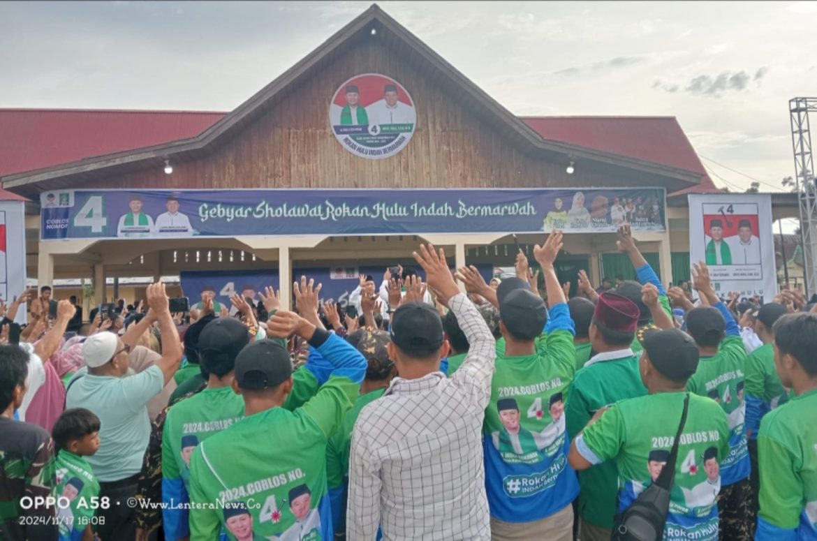 Dukung Pasangan Indah Jadi Bupati,Ribuan Warga Ujungbatu Hadiri Kampanye Dialogis Paslon nomor 4 di Lapangan Syuhada