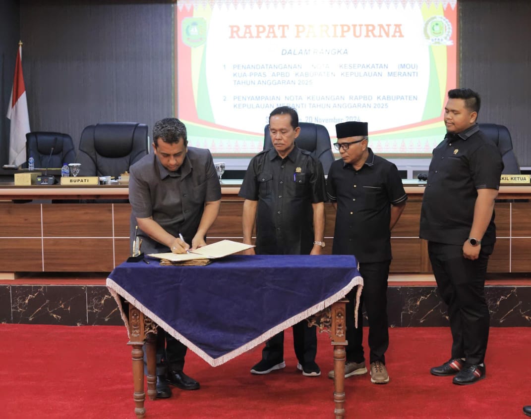 *Pemkab dan DPRD Kepulauan Meranti Tandatangani Nota Kesepakatan KUA-PPAS APBD 2025 Sebesar Rp 1,3 Triliun*