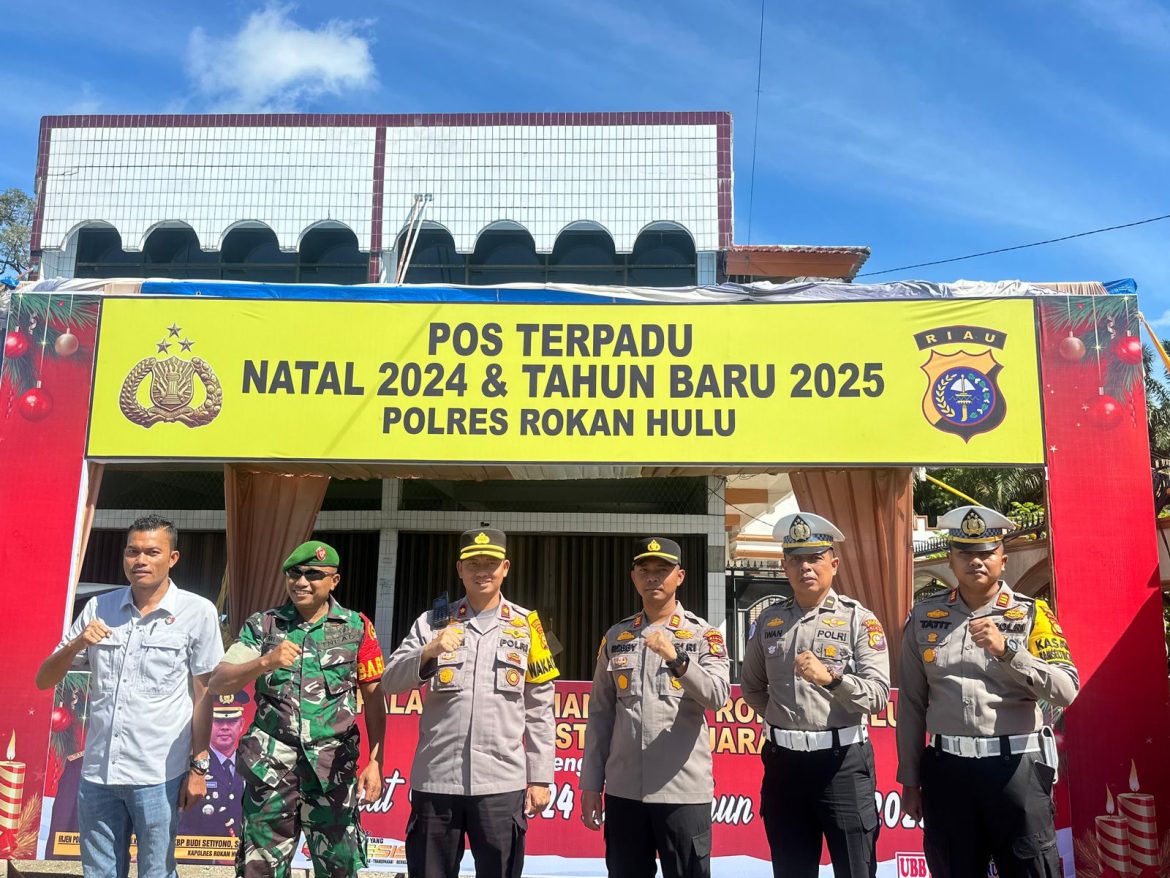Wakapolres Rokan Hulu Tinjau Pos Terpadu Jembatan Ujung Batu, Tekankan Kesiapan Operasi Lilin Lancang Kuning 2024