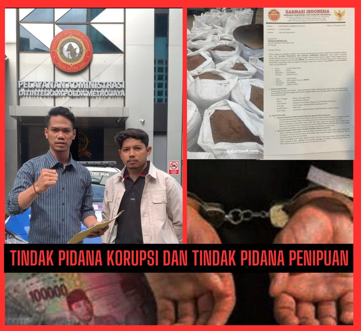 Tuntut Usut Dugaan Korupsi dan Penipuan Rp 8 Miliar yang diduga Libatkan Bupati Pasangkayu dan dirut prusda (BUMD)