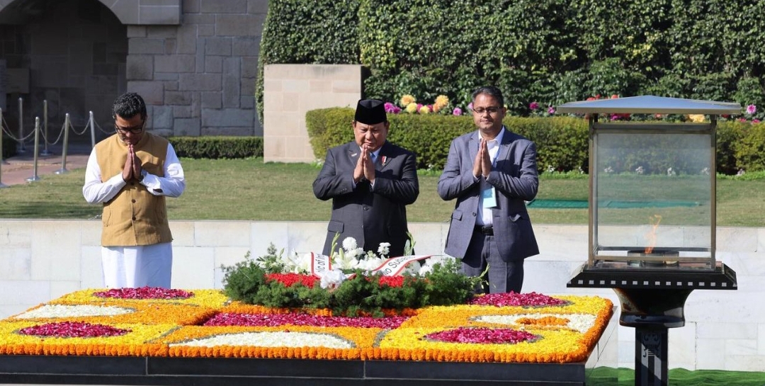 Penghormatan Khidmat Presiden Prabowo untuk Mahatma Gandhi di Rajghat Memorial