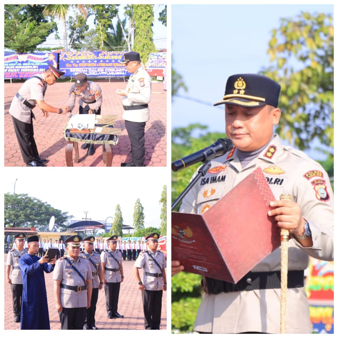 Kapolres Rohil Pimpin Upacara Sertijab Wakapolres, 2 Kasat dan 4 Kapolsek 