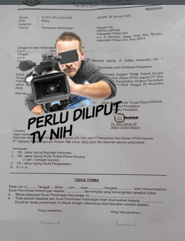 Kejagung Panggil Kepala BPKAD Rohil, Dugaan Korupsi Dana PI 10% Menguat