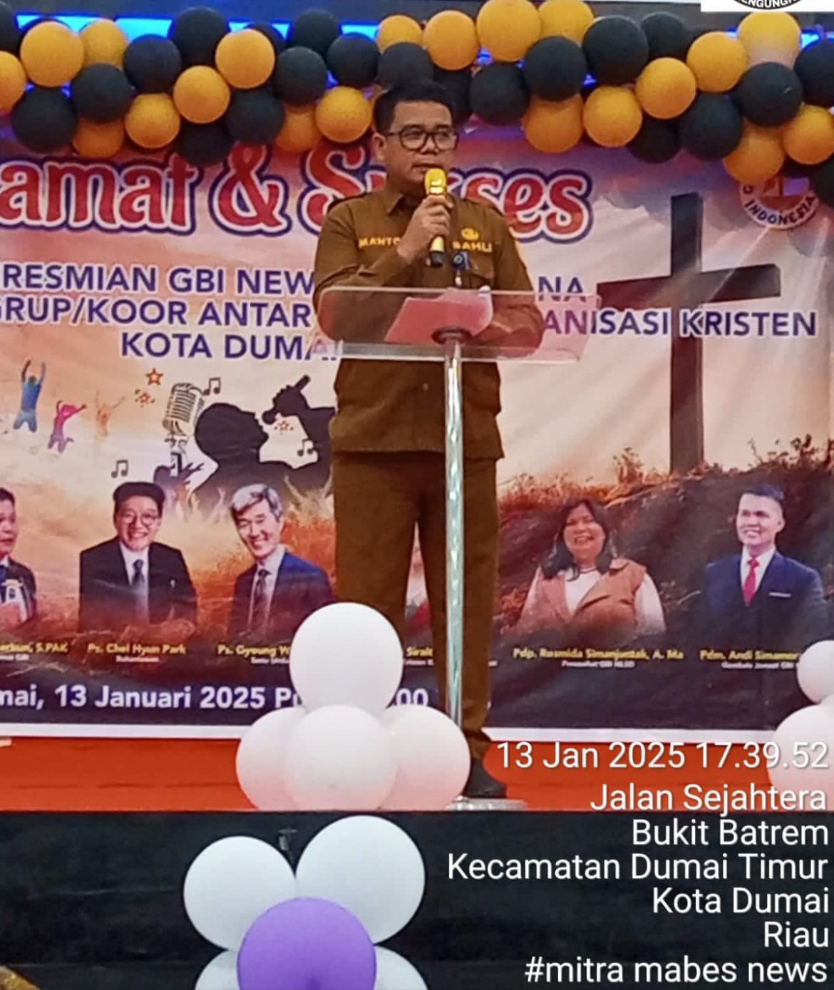 Walikota Dumai Menghadiri Acara Peresmian Gereja Bethel Indonesia New Life Sikumana Dumai