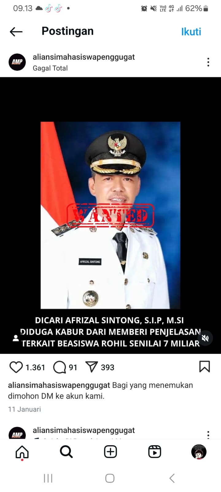 Afrizal Sintong Diduga Hindari Penjelasan Terkait Beasiswa Rp 7 Miliar, Publik Pertanyakan Transparansi