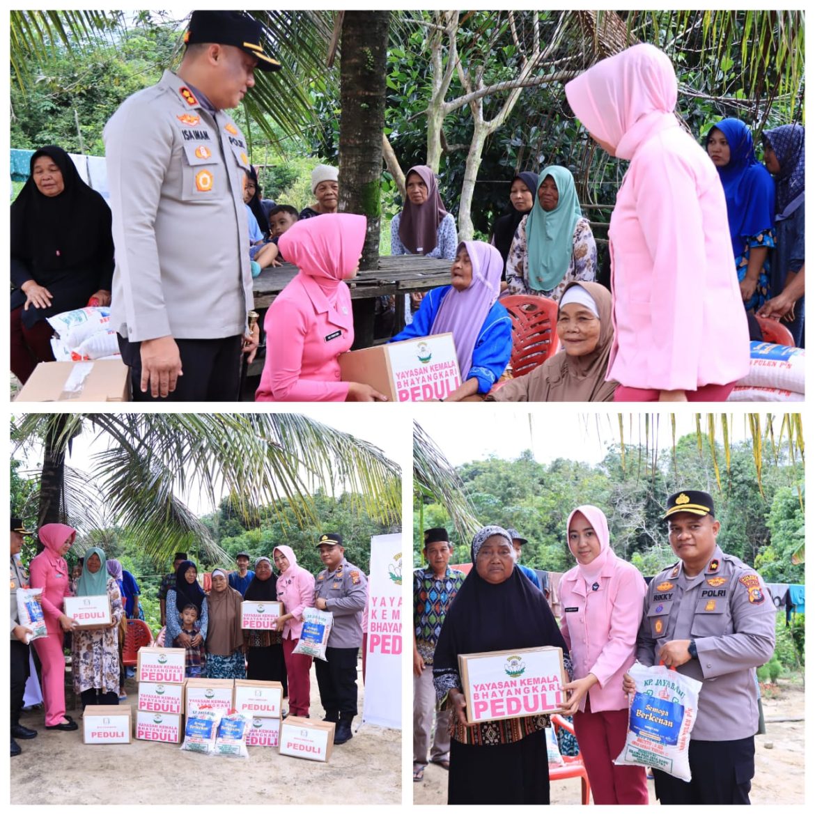 Kapolres Rohil Berikan Bansos Sembako ke Masyarakat Disabilitas dan Kurang Mampu di Ujung Tanjung 