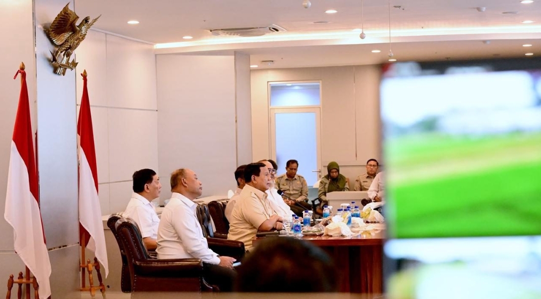Mendadak, Presiden Prabowo Hadiri Telekonferensi Bahas Swasembada Pangan dan Harga Gabah