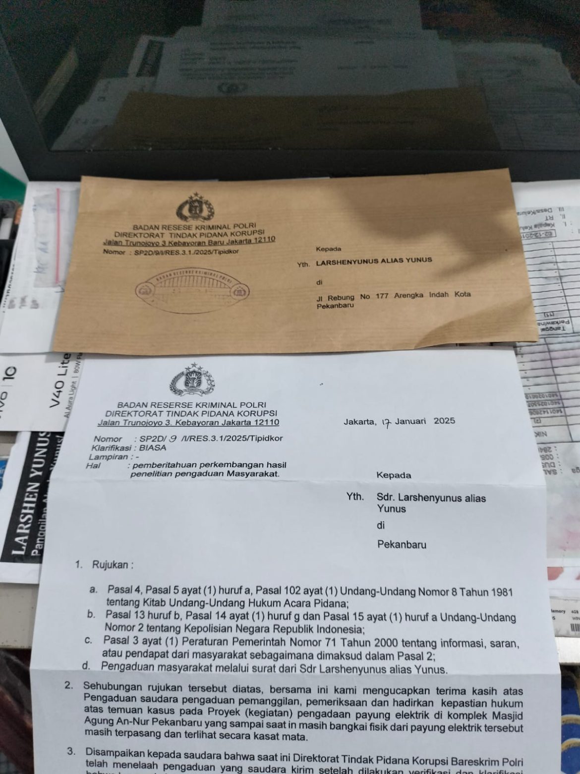 Alamak Kasus Korupsi Proyek  Pengadaan Payung Elektri di Komplek Masjid An nur Dipertanyakan Warga Kelanjutannya