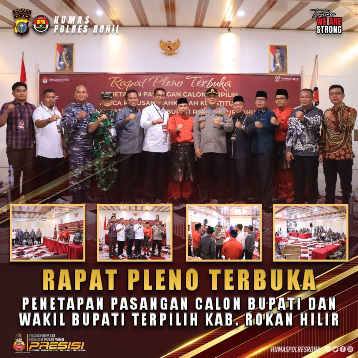 Kapolres Rohil Hadiri Pleno Penetapan Bupati dan Wakil Bupati Terpilih Pilkada Tahun 2024