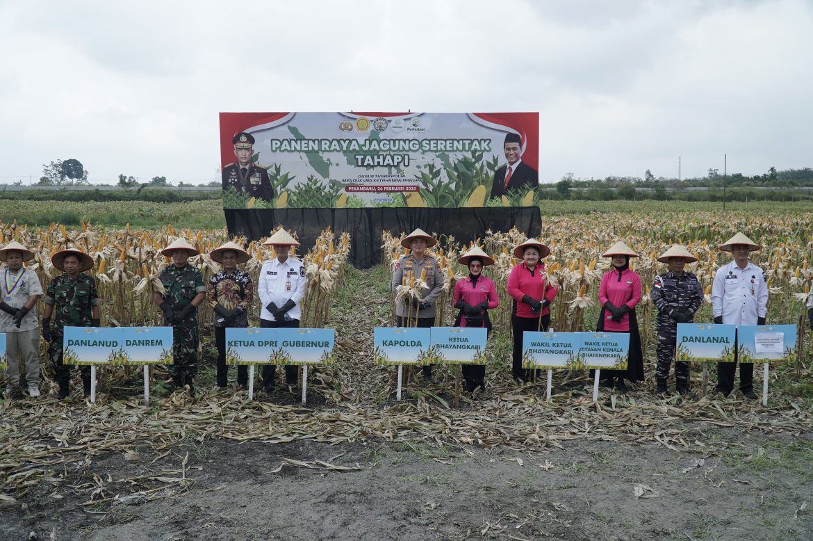 *Panen Raya Tahap I Polda Riau Tembus 156,6 Ton Jagung Pipil*