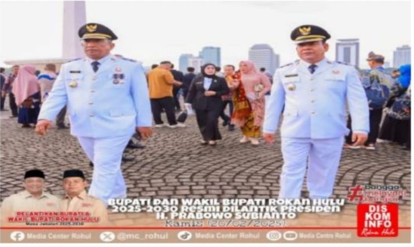 Bupati Dan Wakil Bupati Rokan Hulu 2025-2030 Resmi Dilantik Presiden RI