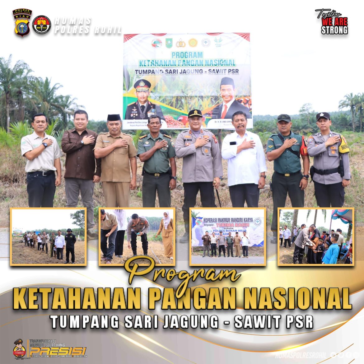 Kapolres Rohil Tumpangsari Jagung – Sawit Dukung Ketahanan Pangan Nasional 