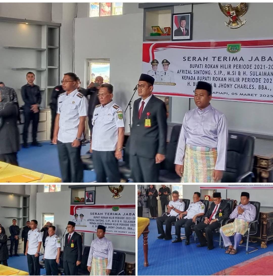 Serah Terima Jabatan Bupati Rokan Hilir 2025-2030: H. Bistamam dan Jhony Charles Resmi Menjabat