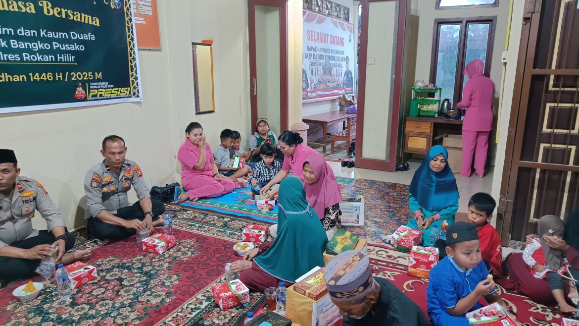 Bukber dan Terima Santunan, Anak Yatim dan Kaum Dhuafa Ucapkan Terima Kasih kepada Kapolsek Bangko Pusako 